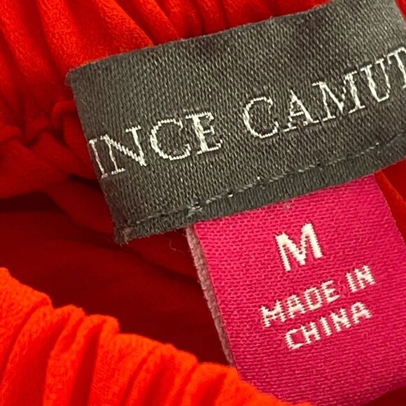 2/$30 Vince Camuto Accordion Pleated Off the Shoulder Flowy Top Blouse Medium - Picture 9 of 10